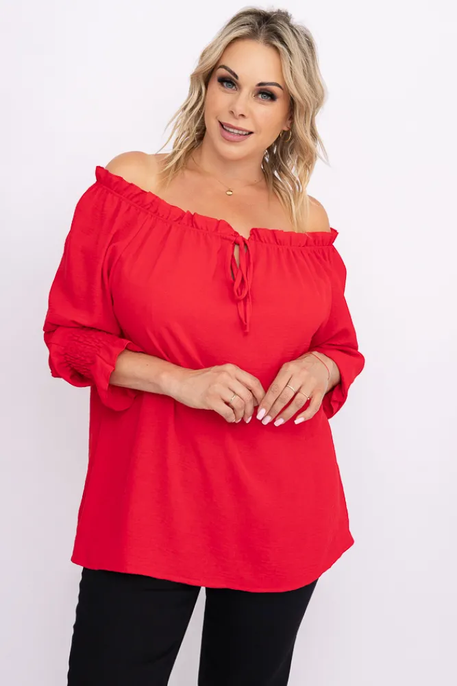 Damskie Włoski Czerwona Bluzka SEGAYO