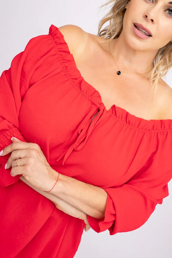 Damskie Włoski Czerwona Bluzka SEGAYO