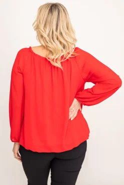 Damskie Włoski Czerwona Bluzka szyfonowa HILL