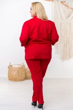 Damskie Polski Czerwona Marynarka BAKIOLA Plus Size