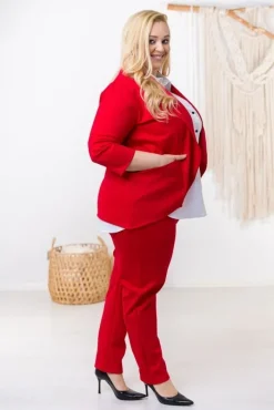 Damskie Polski Czerwona Marynarka BAKIOLA Plus Size