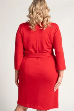 Polski Czerwona Sukienka żakietowa GANTIA