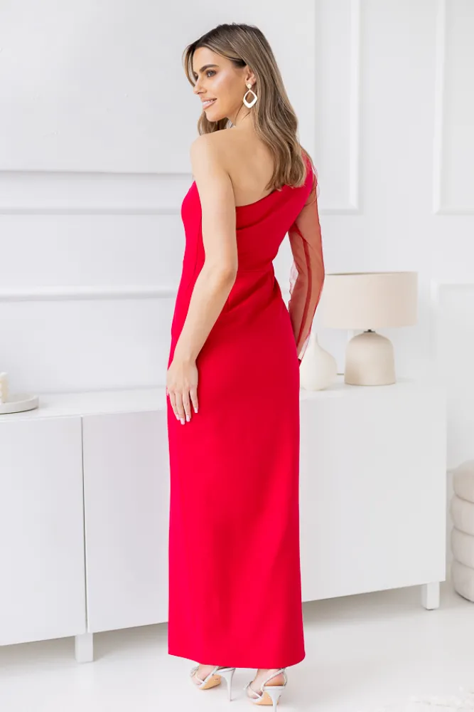 Polski Czerwona Sukienka ALIKSA