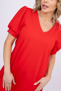 Włoski Czerwona Sukienka BERGIA