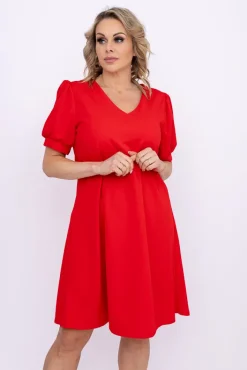 Włoski Czerwona Sukienka BERGIA
