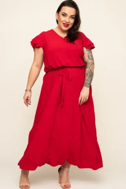 Polski Czerwona Sukienka BLANCY