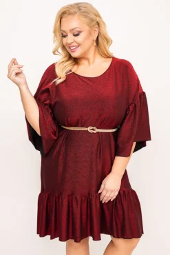 Polski Czerwona Sukienka błyszcząca STERI