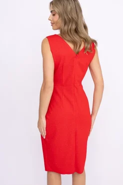 Włoski Czerwona Sukienka błyszcząca FEMENI