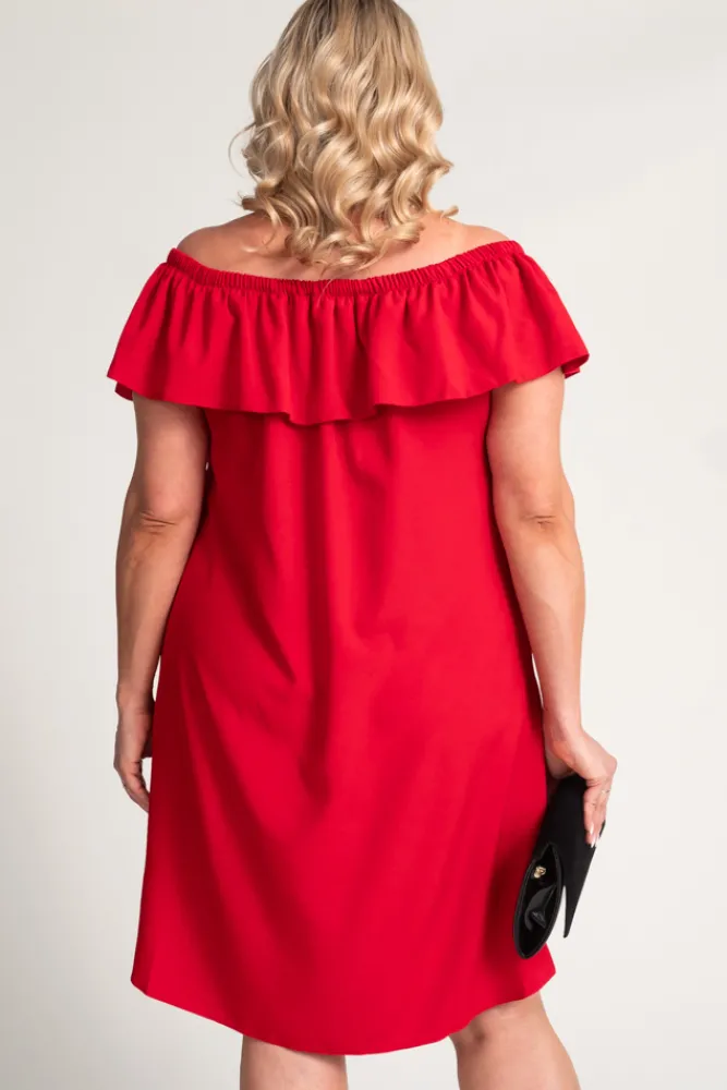 Polski Czerwona Sukienka FRILIA