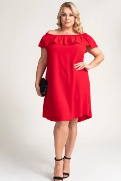 Polski Czerwona Sukienka FRILIA
