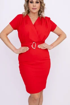 Włoski Czerwona Sukienka KIRIEL