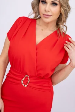 Włoski Czerwona Sukienka KIRIEL