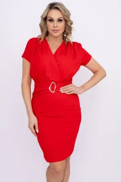Włoski Czerwona Sukienka KIRIEL