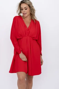 Włoski Czerwona Sukienka MAURI