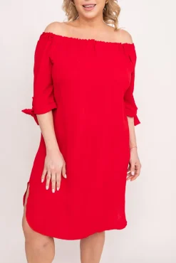 Polski Czerwona Sukienka VALENCIA
