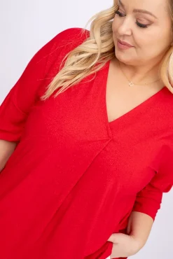 Damskie Polski Czerwona Tunika brokatowa VELIARI