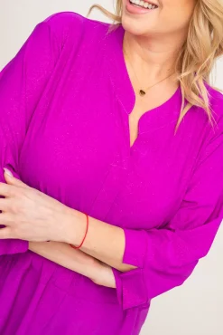 Damskie Polski Fioletowa Bluzka brokatowa VERONI