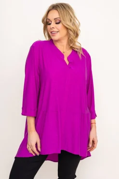 Damskie Polski Fioletowa Bluzka brokatowa VERONI