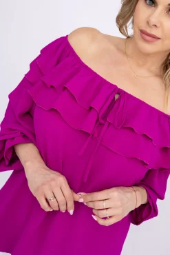 Damskie Włoski Fioletowa Bluzka hiszpanka LORENZ