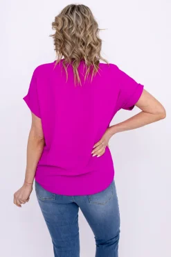 Damskie Włoski Fioletowa Bluzka z wisiorkiem FAIRY