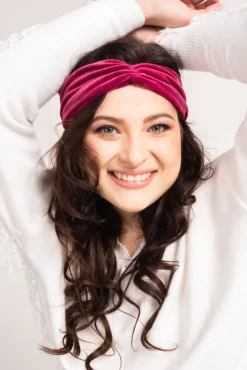 Fioletowa Opaska welurowa CADIO