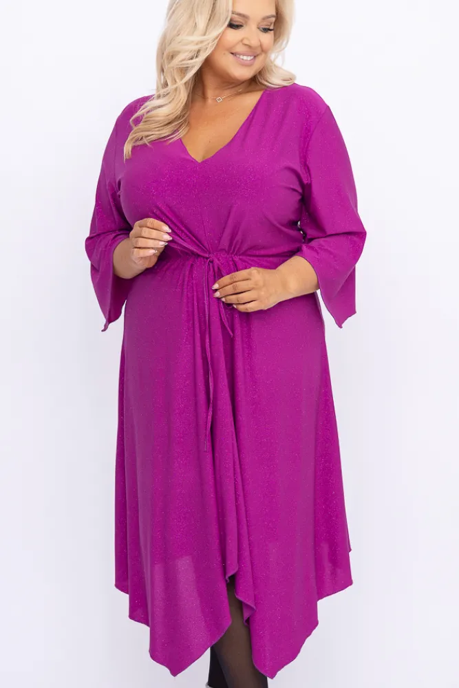 Polski Fioletowa Sukienka brokatowa KENZI