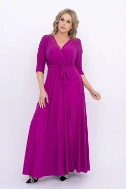 Polski Fioletowa Sukienka brokatowa LESEMINA