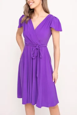 Polski Fioletowa Sukienka brokatowa GENVELI