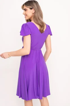 Polski Fioletowa Sukienka brokatowa GENVELI