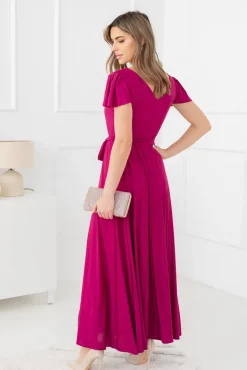 Polski Fioletowa Sukienka brokatowa HESIO