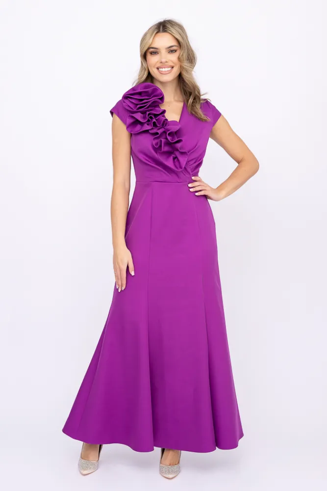 Polski Fioletowa Sukienka błyszcząca ARIEL