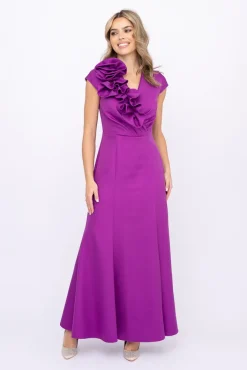 Polski Fioletowa Sukienka błyszcząca ARIEL