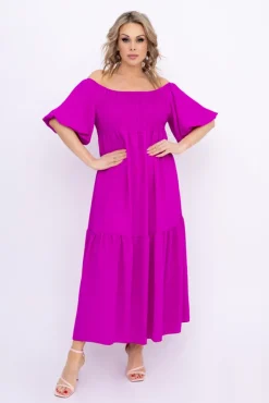 Włoski Fioletowa Sukienka FINURI