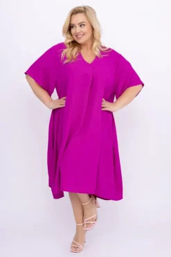 Włoski Fioletowa Sukienka LUGINERO