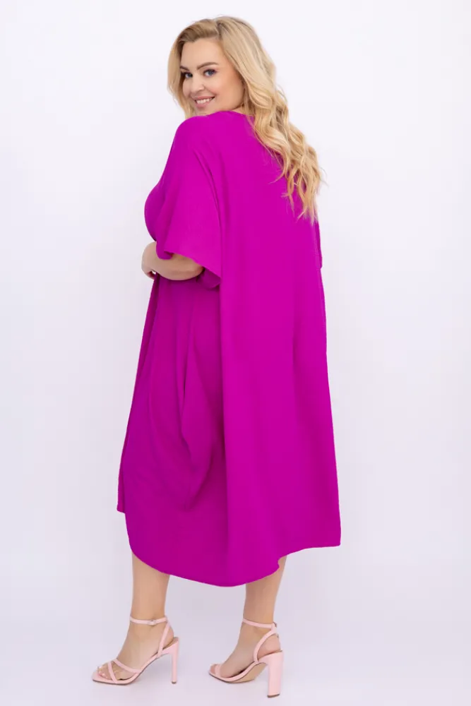 Włoski Fioletowa Sukienka LUGINERO