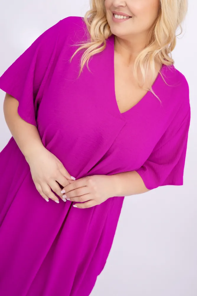 Włoski Fioletowa Sukienka LUGINERO