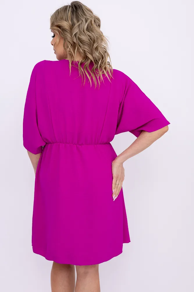 Włoski Fioletowa Sukienka SENUMI