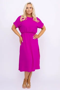 Włoski Fioletowa Sukienka VELICIO