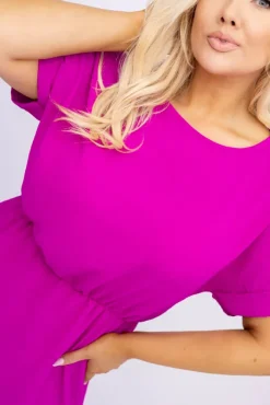 Włoski Fioletowa Sukienka VELICIO