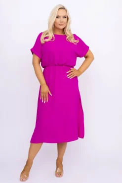 Włoski Fioletowa Sukienka VELICIO