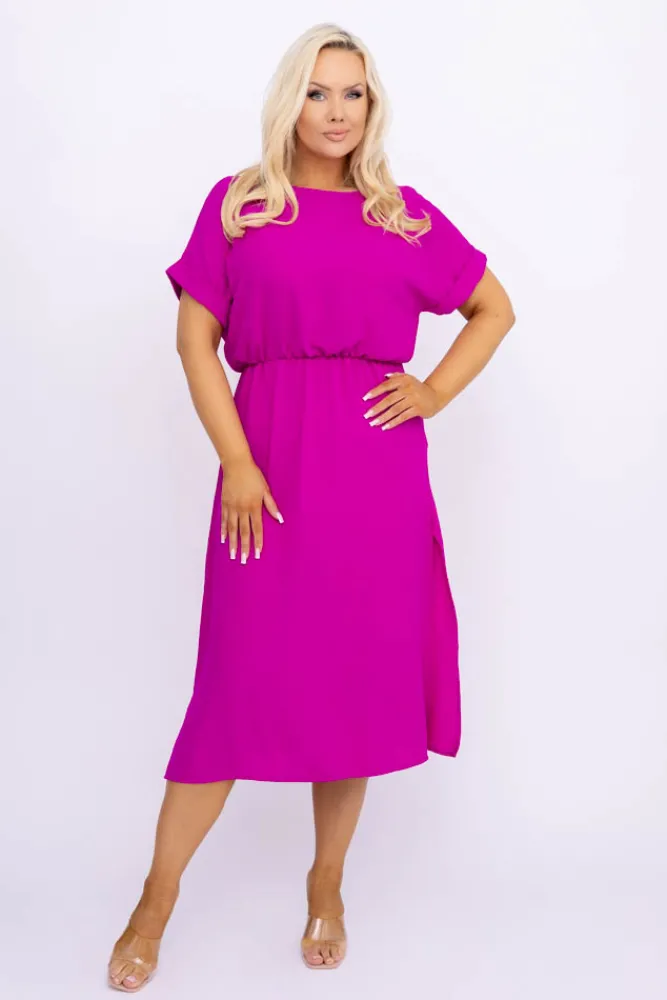 Włoski Fioletowa Sukienka VELICIO