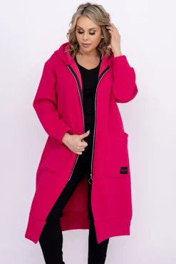 Damskie Włoski Fuksjowa Bluza ocieplana VERMEN