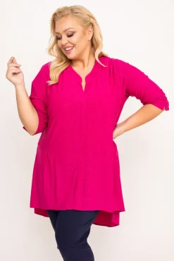 Damskie Polski Fuksjowa Bluzka brokatowa VERONI