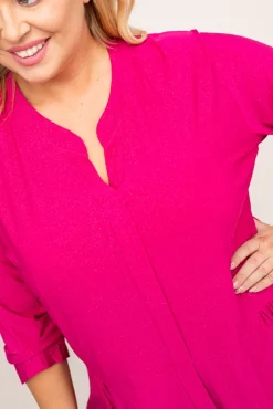 Damskie Polski Fuksjowa Bluzka brokatowa VERONI