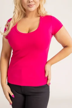 Damskie Polski Fuksjowa Bluzka GELDI