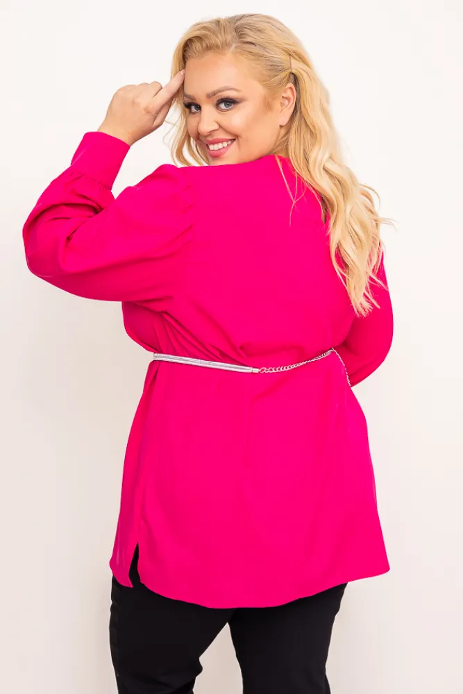 Damskie Polski Fuksjowa Bluzka LEMENTO