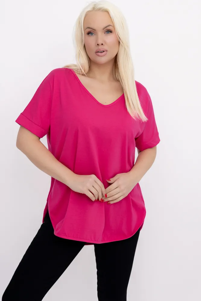 Damskie Włoski Fuksjowa Bluzka MERZI