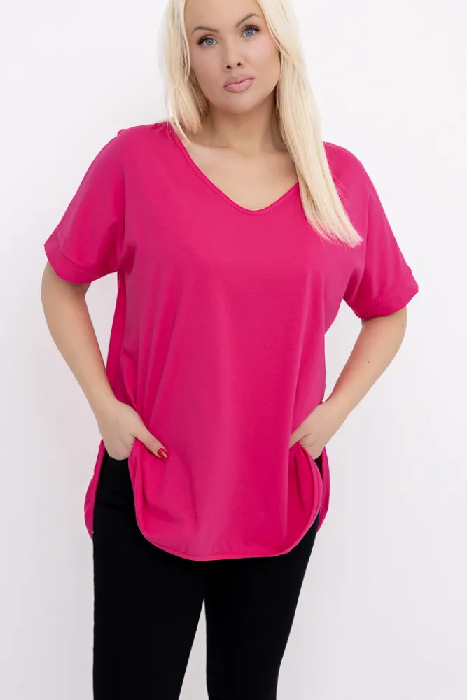 Damskie Włoski Fuksjowa Bluzka MERZI