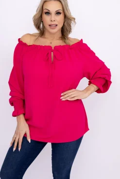 Damskie Włoski Fuksjowa Bluzka SEGAYO
