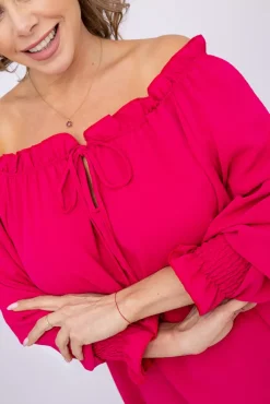Damskie Włoski Fuksjowa Bluzka SEGAYO